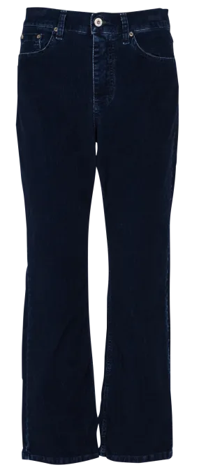 Pantalón de algodón mezclado recto en azul