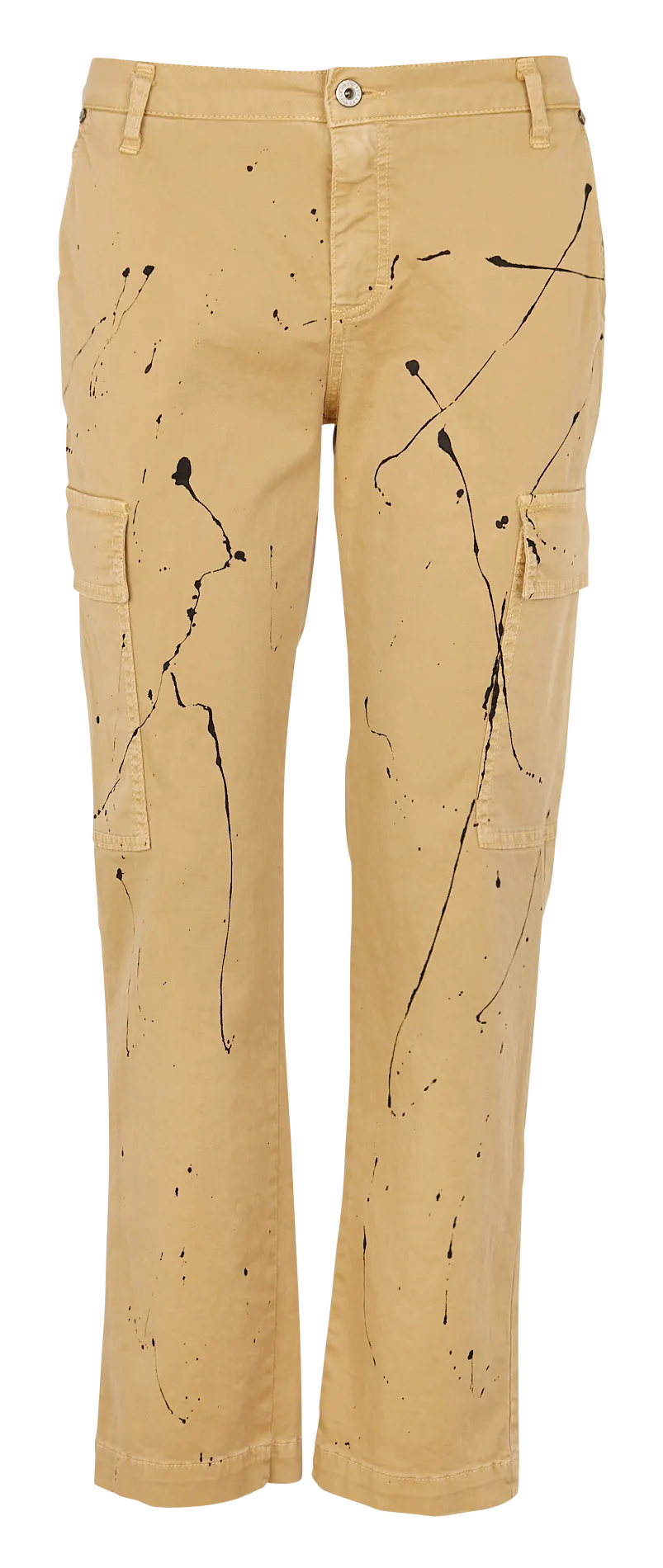 Pantalón estilo cargo de mezcla de algodón en beige