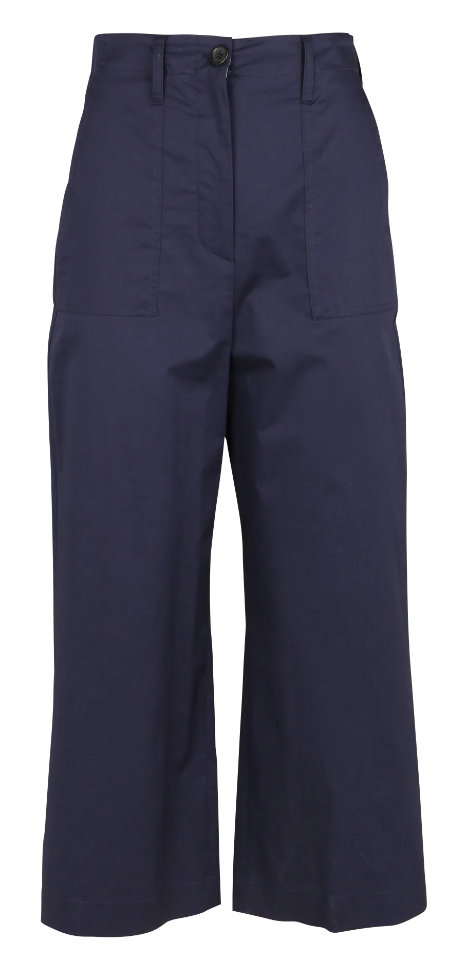 Pantalón recto de mezcla de algodón en azul