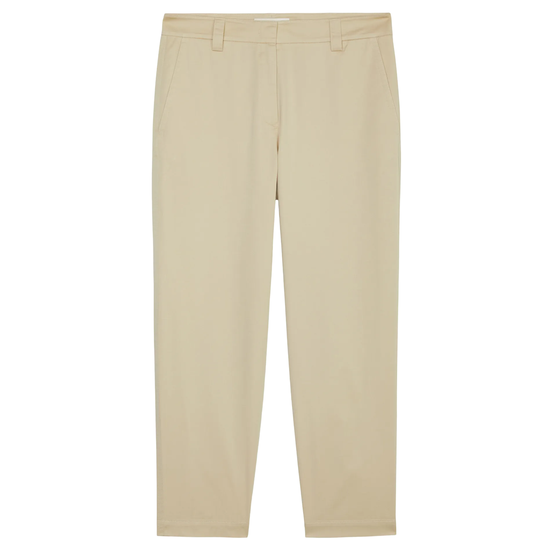 Pantalón recto de mezcla de algodón orgánico en beige