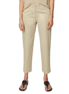 Pantalón recto de mezcla de algodón orgánico en beige