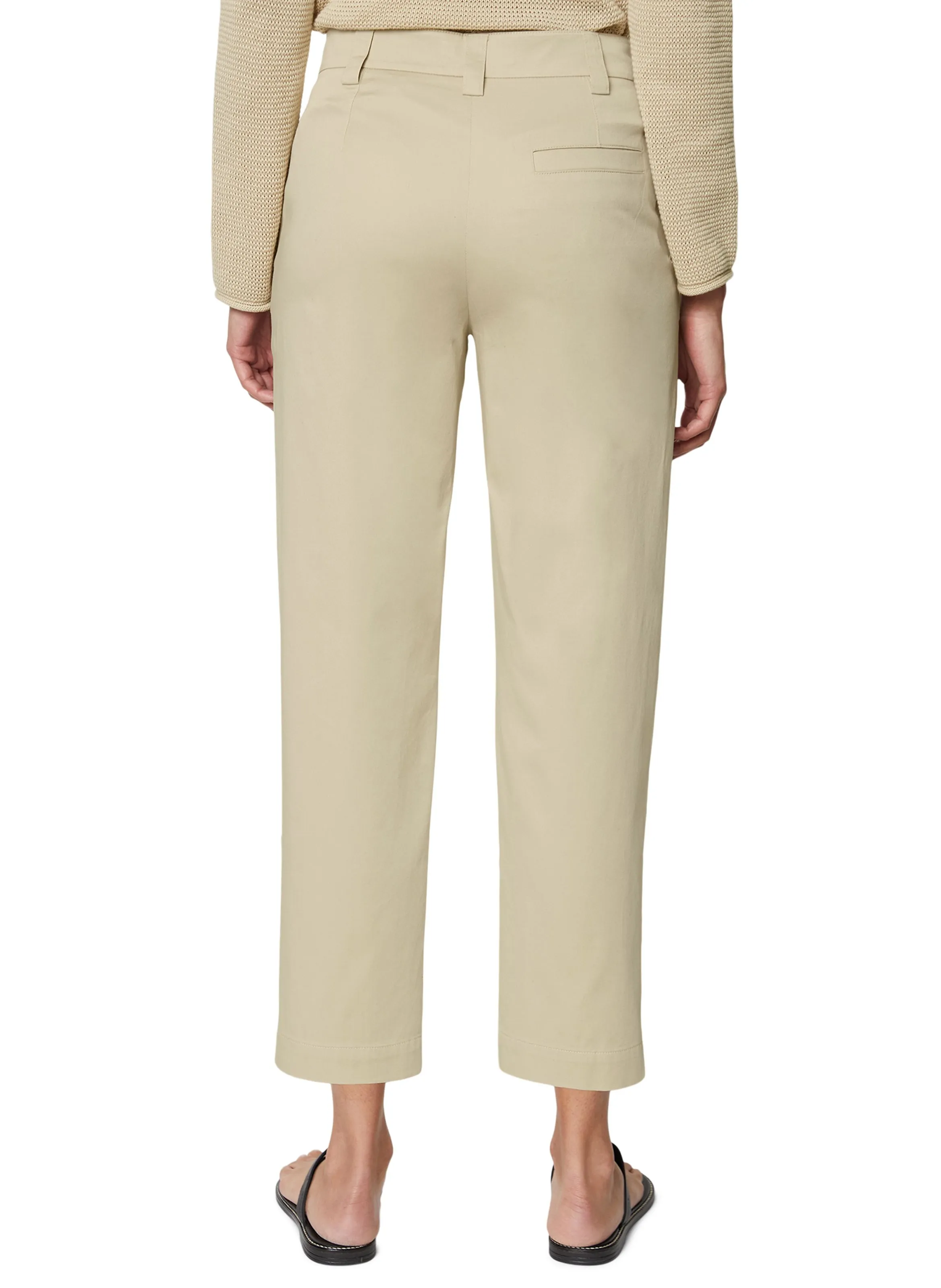 Pantalón recto de mezcla de algodón orgánico en beige