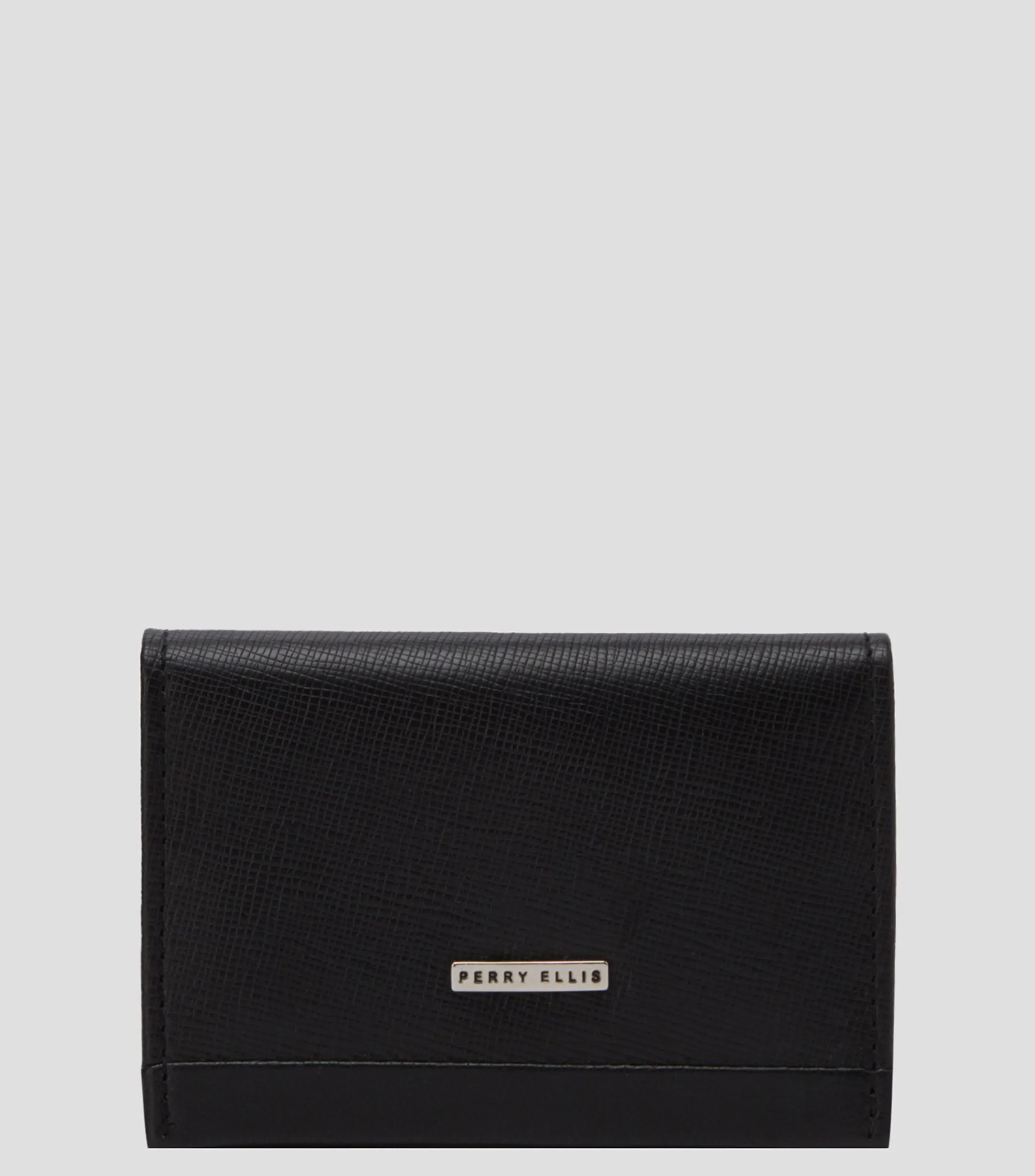 Perry Ellis Cartera Bifold Negra en Piel Hombre