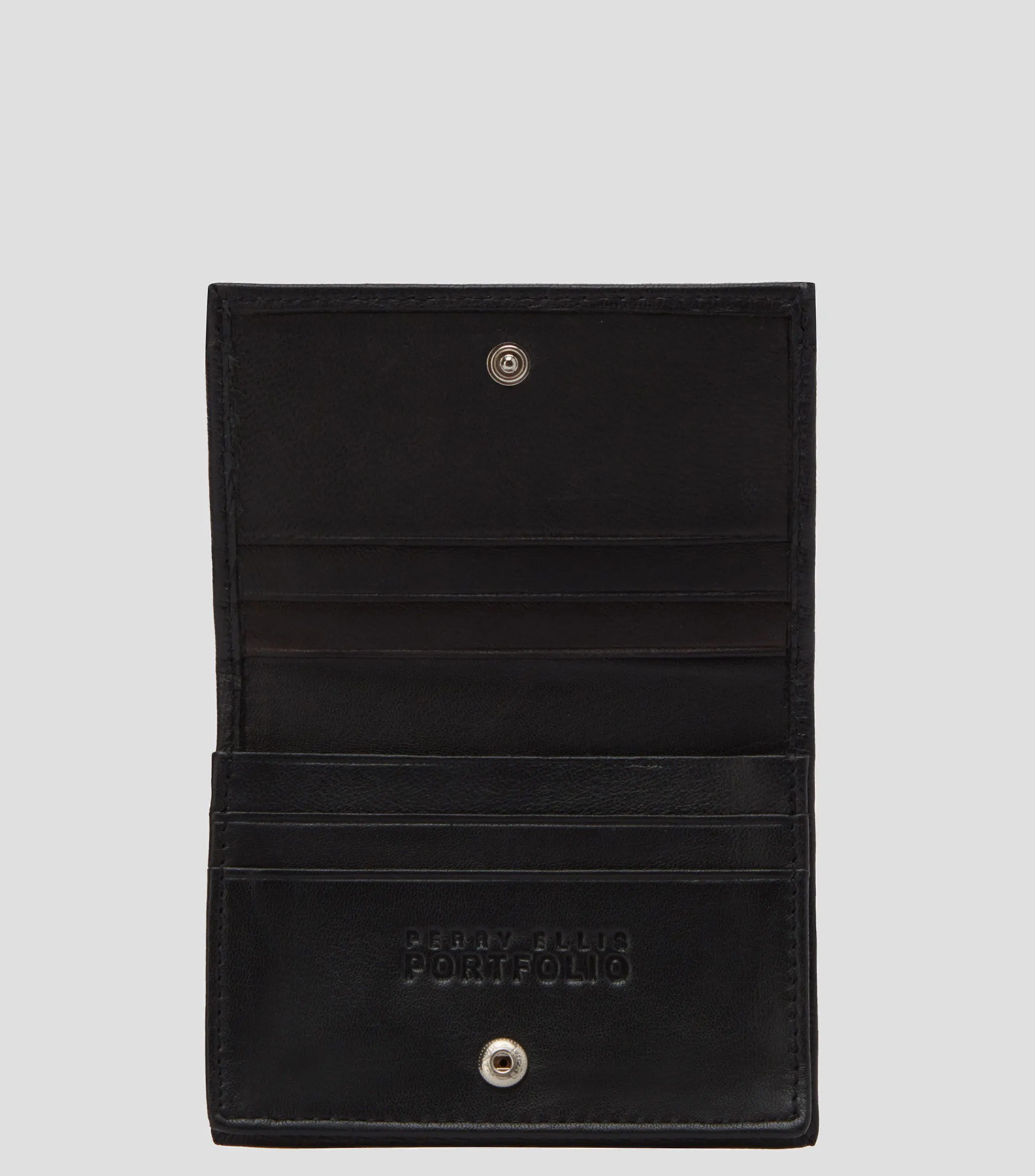 Perry Ellis Cartera Bifold Negra en Piel Hombre