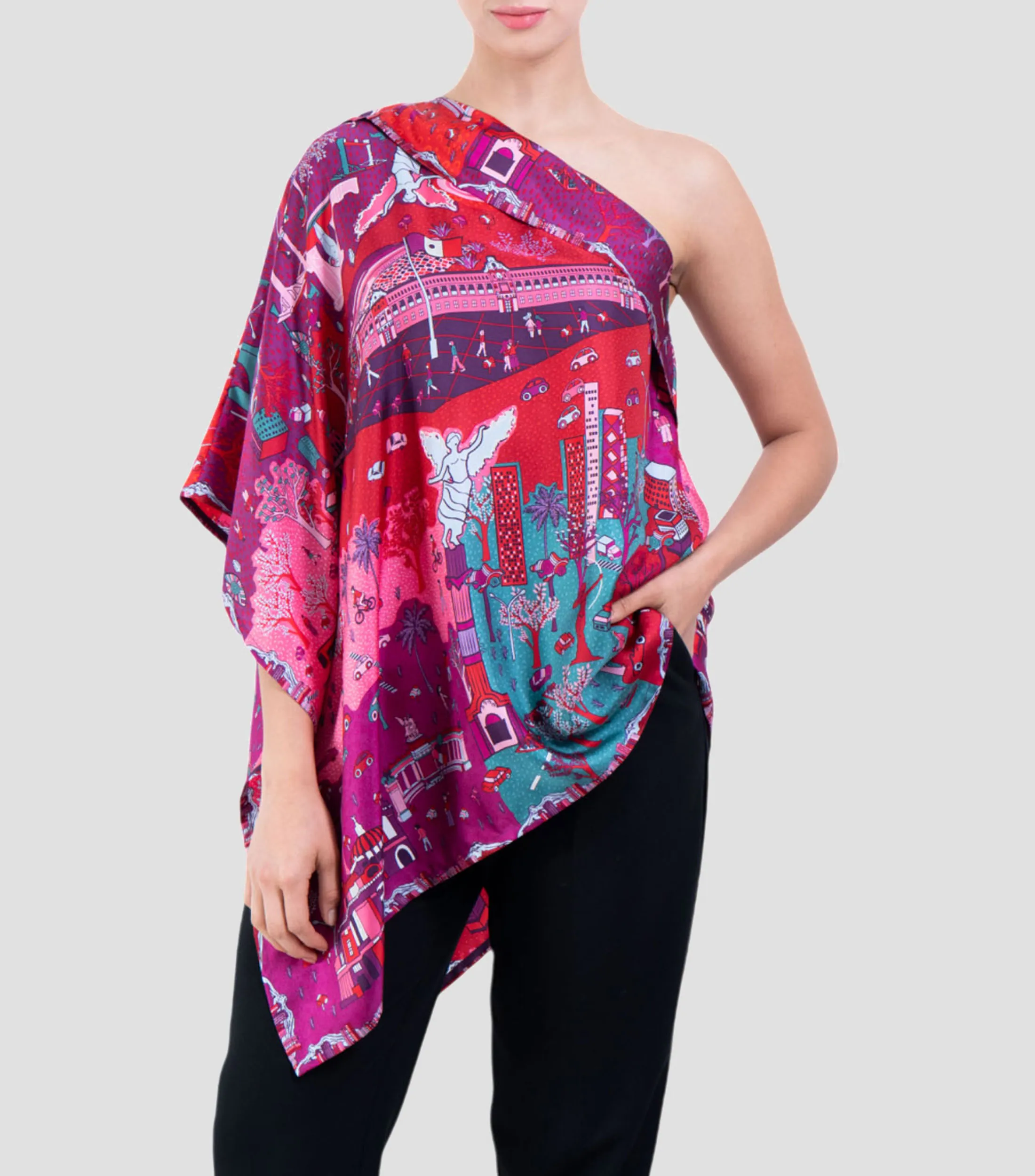 Pineda Covalin Poncho estampado Mujer