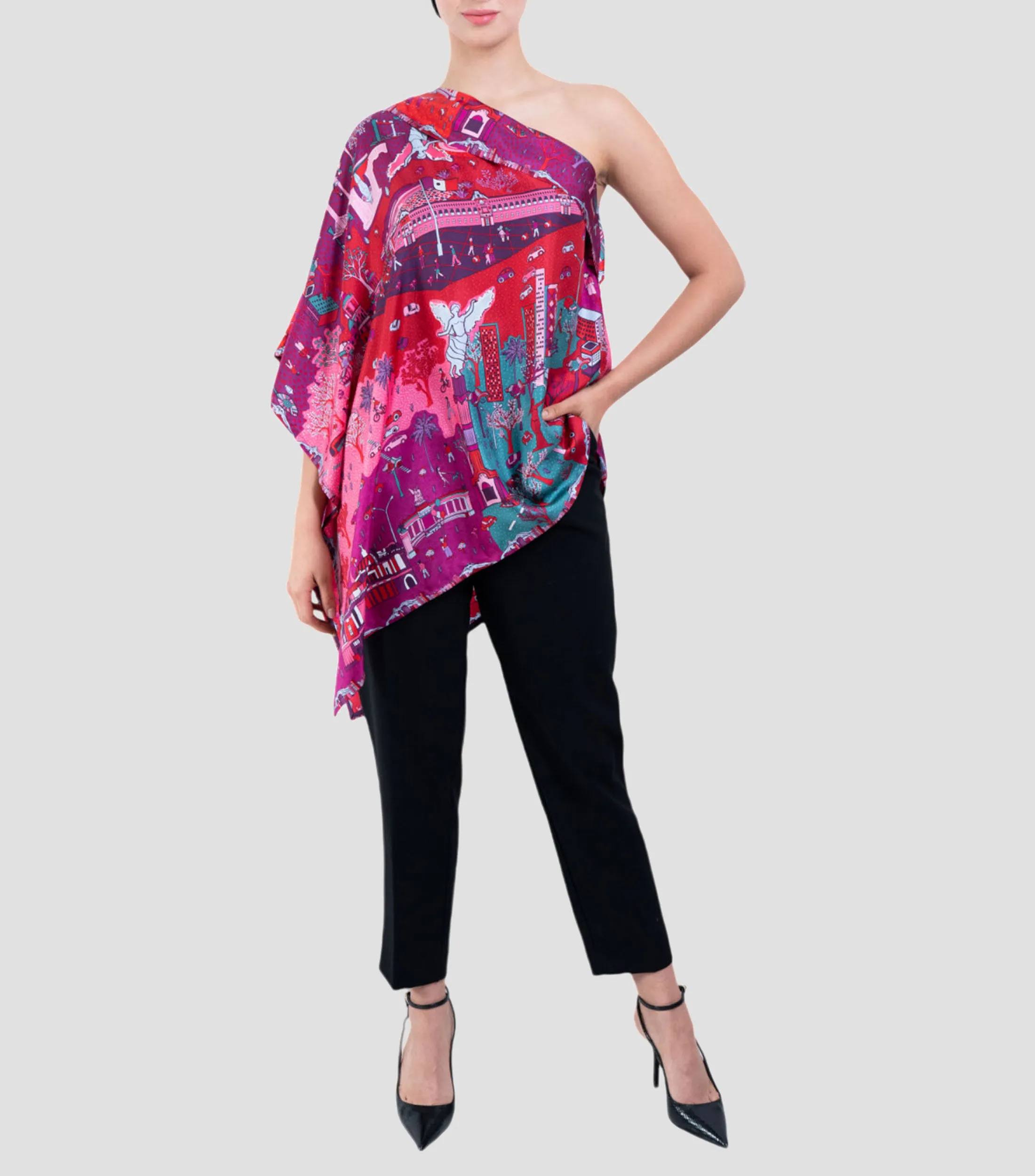 Pineda Covalin Poncho estampado Mujer