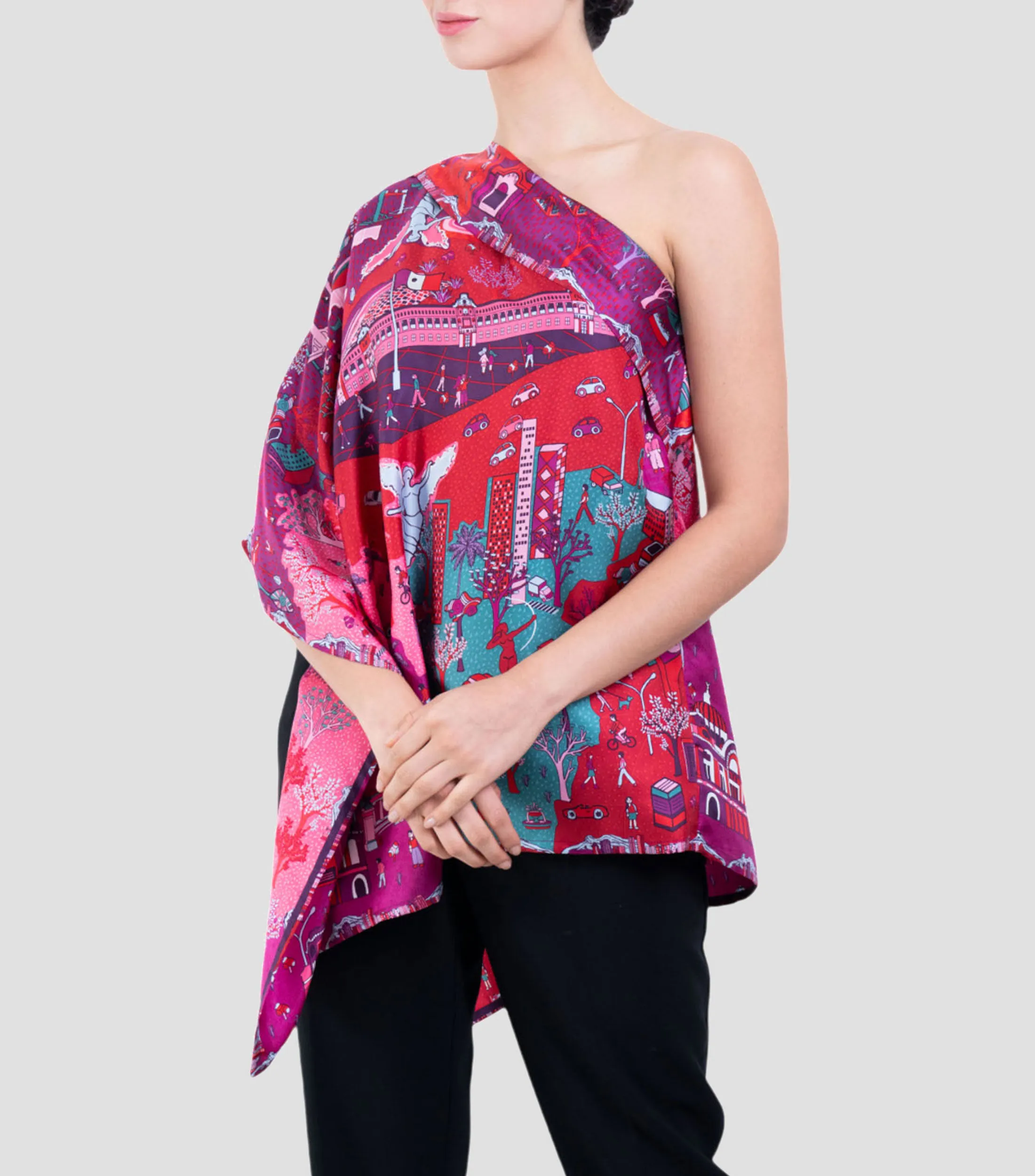 Pineda Covalin Poncho estampado Mujer