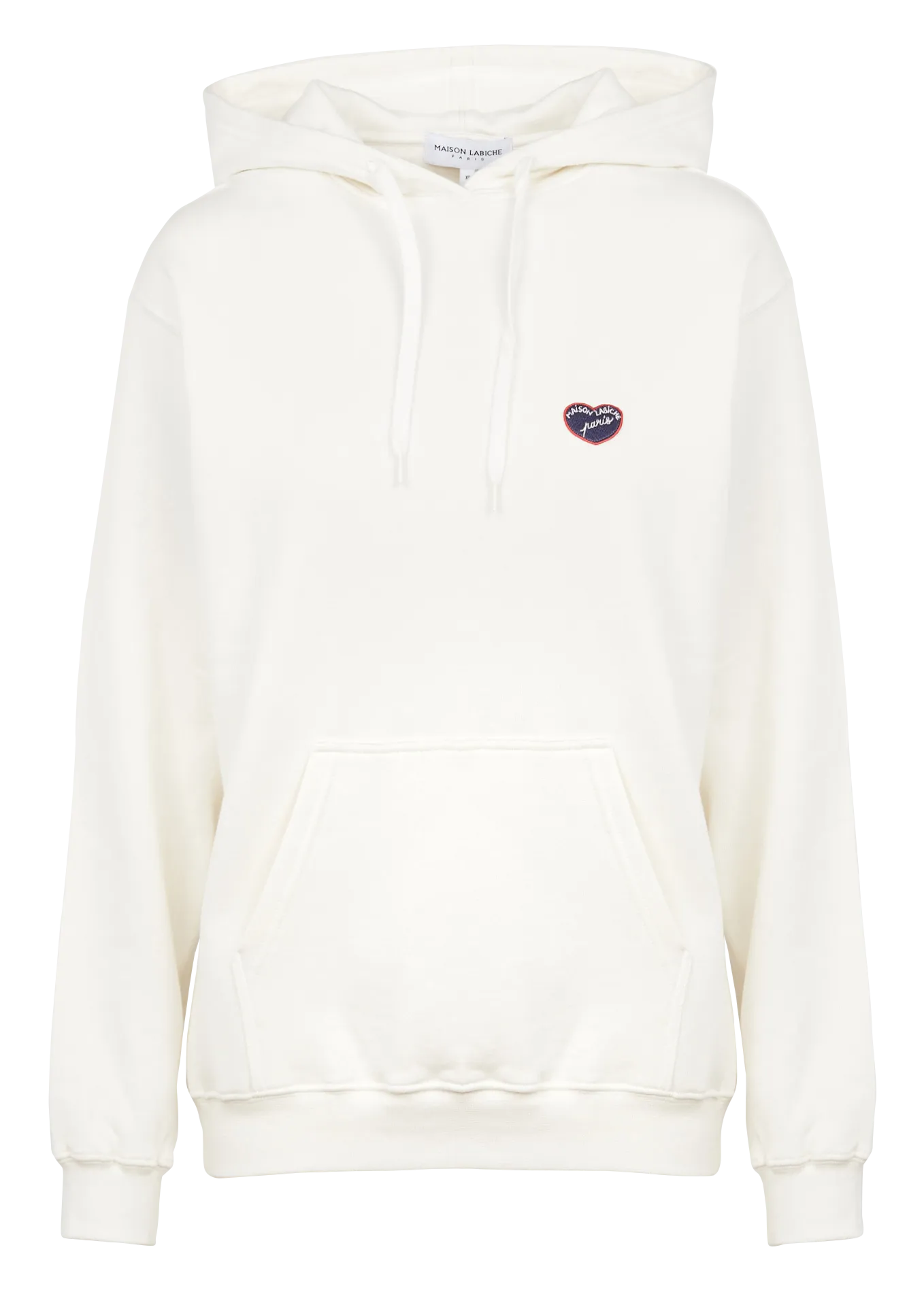 REAUMUR PATCH MLB PARIS - Sudadera de mezcla de algodón y lino con cuello redondo y bordado MAISON LABICHE Paris en blanco