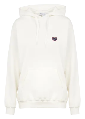 REAUMUR PATCH MLB PARIS - Sudadera de mezcla de algodón y lino con cuello redondo y bordado MAISON LABICHE Paris en blanco