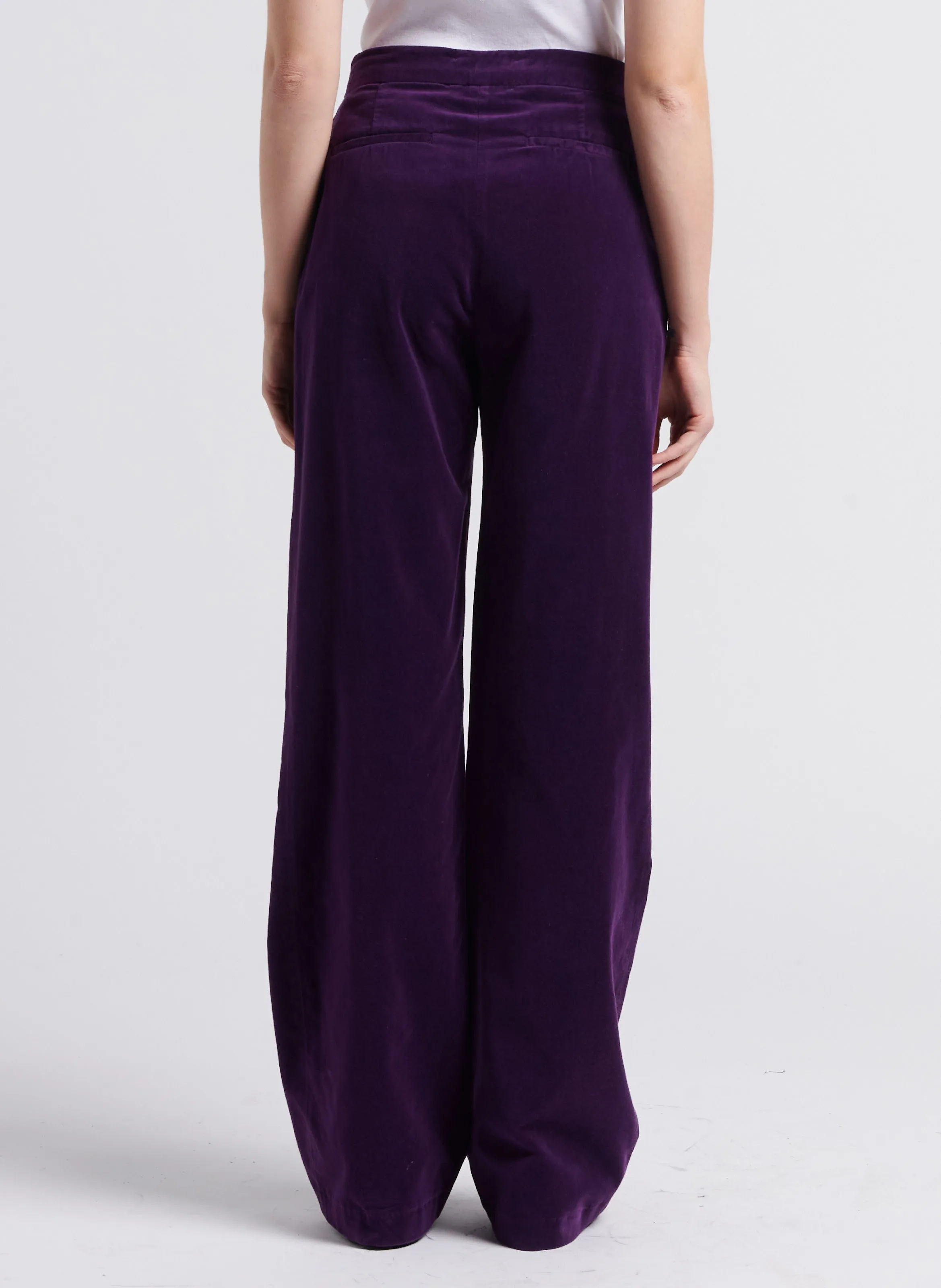 RIGA - Pantalón ancho de algodón en violeta