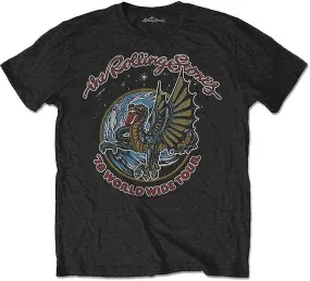 Rolling Stones Hombre Dragon '78 (Estampado Trasero) Camiseta Slim Fit Negro