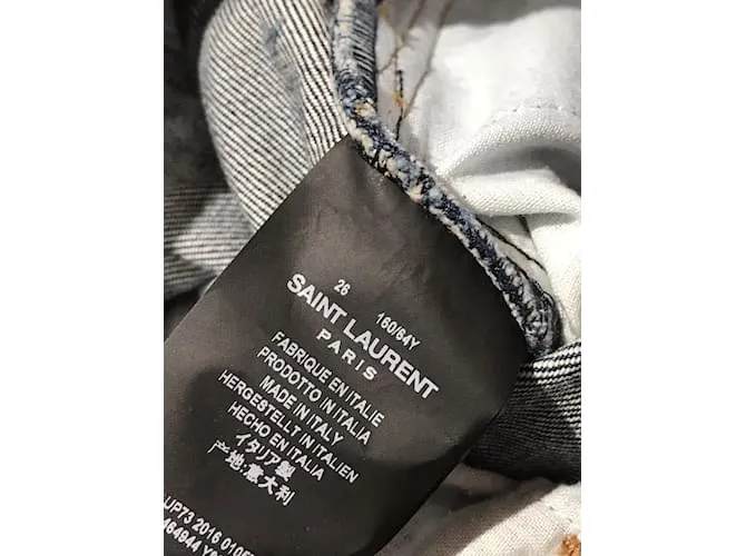 SAINT LAURENT Camiseta vaquera.fr 36 Algodón Azul 