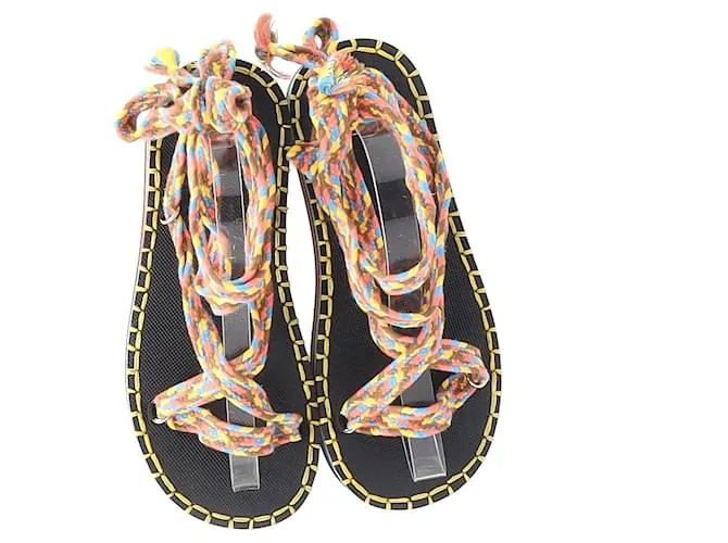 Sandalias Chloé Tie-Up Lou de algodón multicolor 