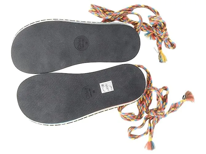 Sandalias Chloé Tie-Up Lou de algodón multicolor 