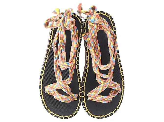 Sandalias Chloé Tie-Up Lou de algodón multicolor 