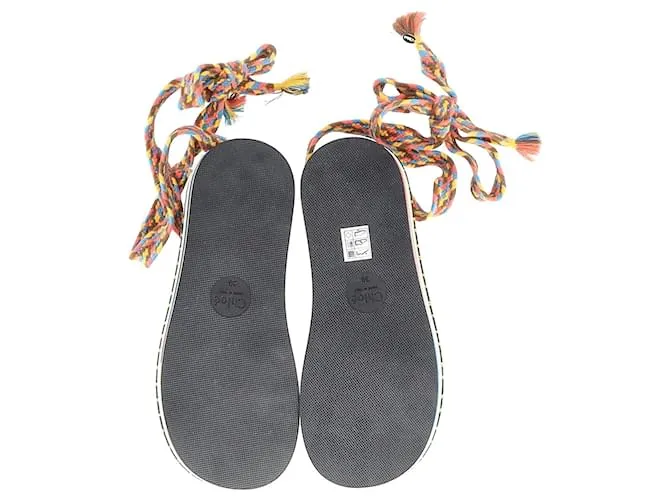 Sandalias Chloé Tie-Up Lou de algodón multicolor 