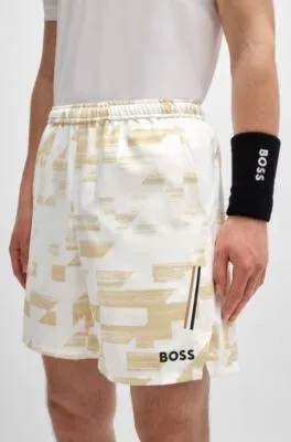 Shorts BOSS x Matteo Berrettini repelentes al agua con logo estampado