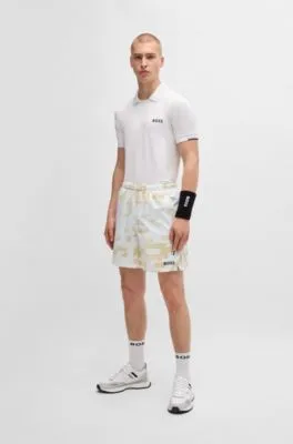 Shorts BOSS x Matteo Berrettini repelentes al agua con logo estampado