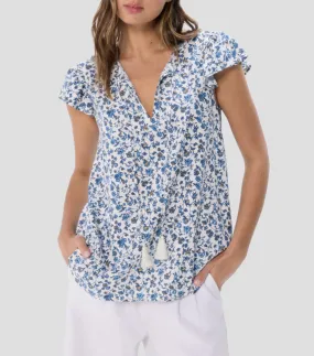 Springfield Blusa con estampado manga corta Mujer