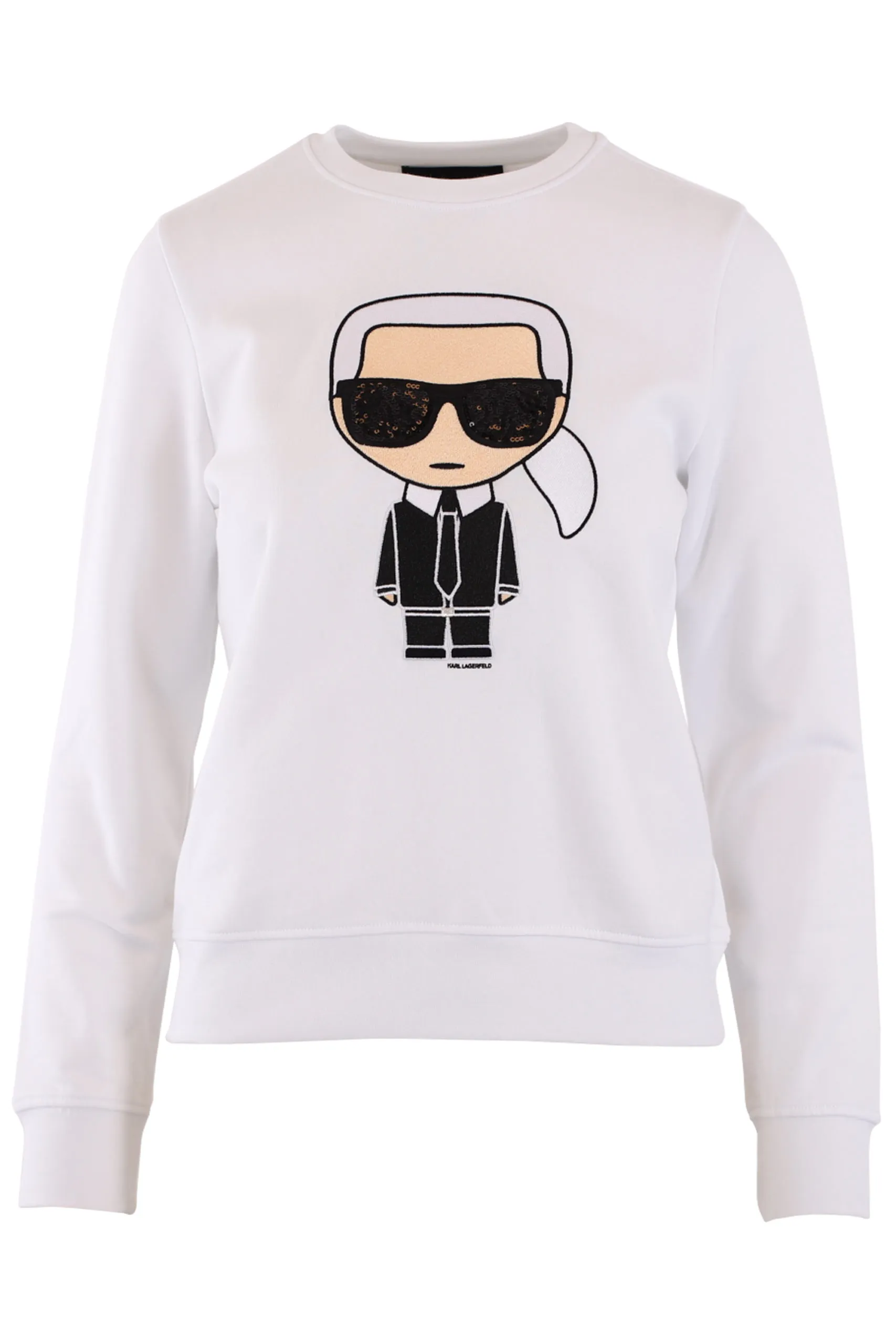 Sudadera blanca con gafas de lentejuelas