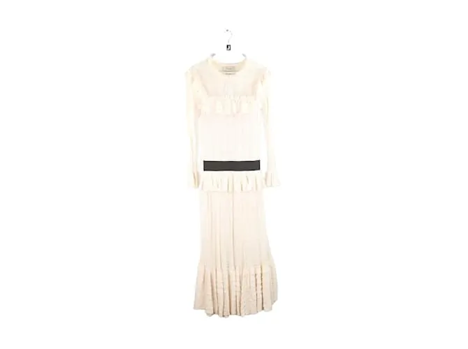 Temperley London vestido de algodón Beige 