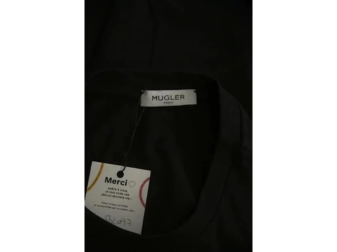 Thierry Mugler camiseta de algodón Negro 