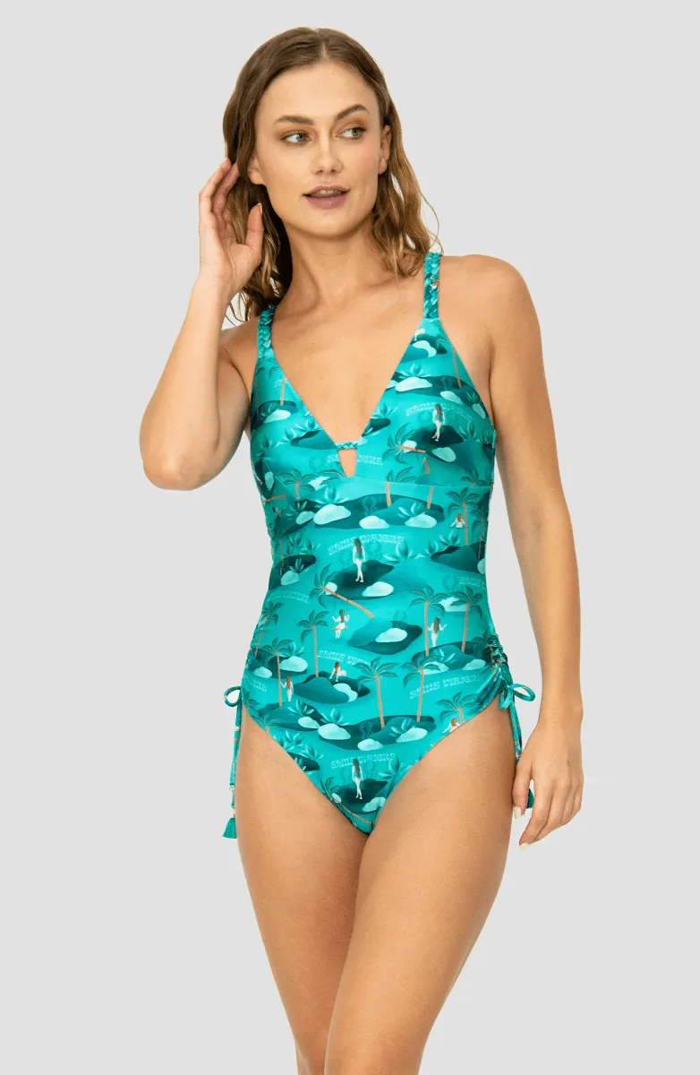 Traje de Baño Completo Estampado Islas  Alma Viajera