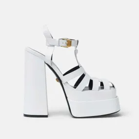 Versace Mujer Sandalias con plataforma La Medusa en piel de becerro-Blanco