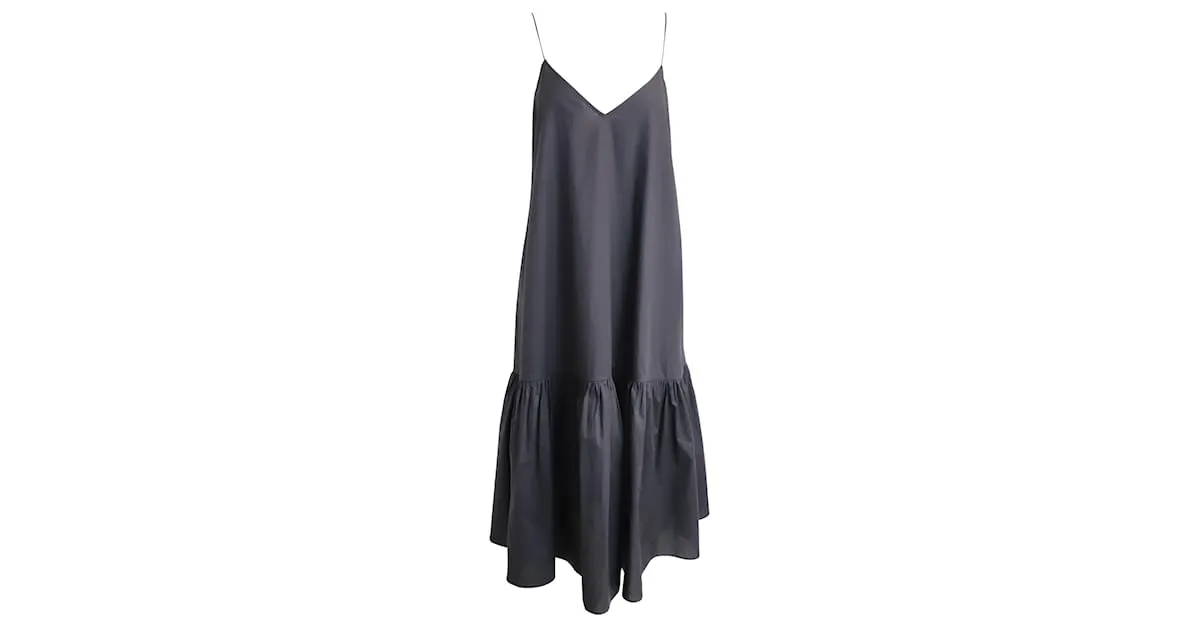 Vestido midi sin mangas Anine Bing Averie en algodón negro 