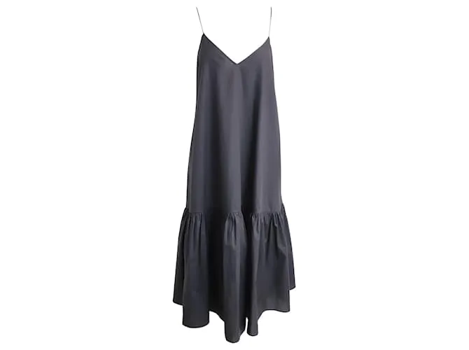 Vestido midi sin mangas Anine Bing Averie en algodón negro 