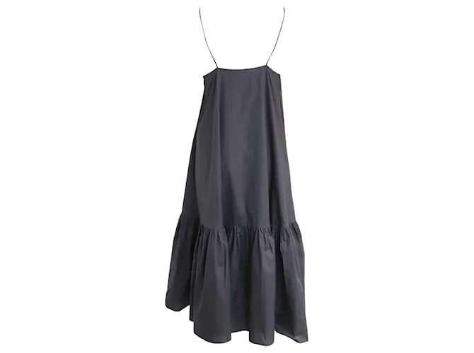 Vestido midi sin mangas Anine Bing Averie en algodón negro 