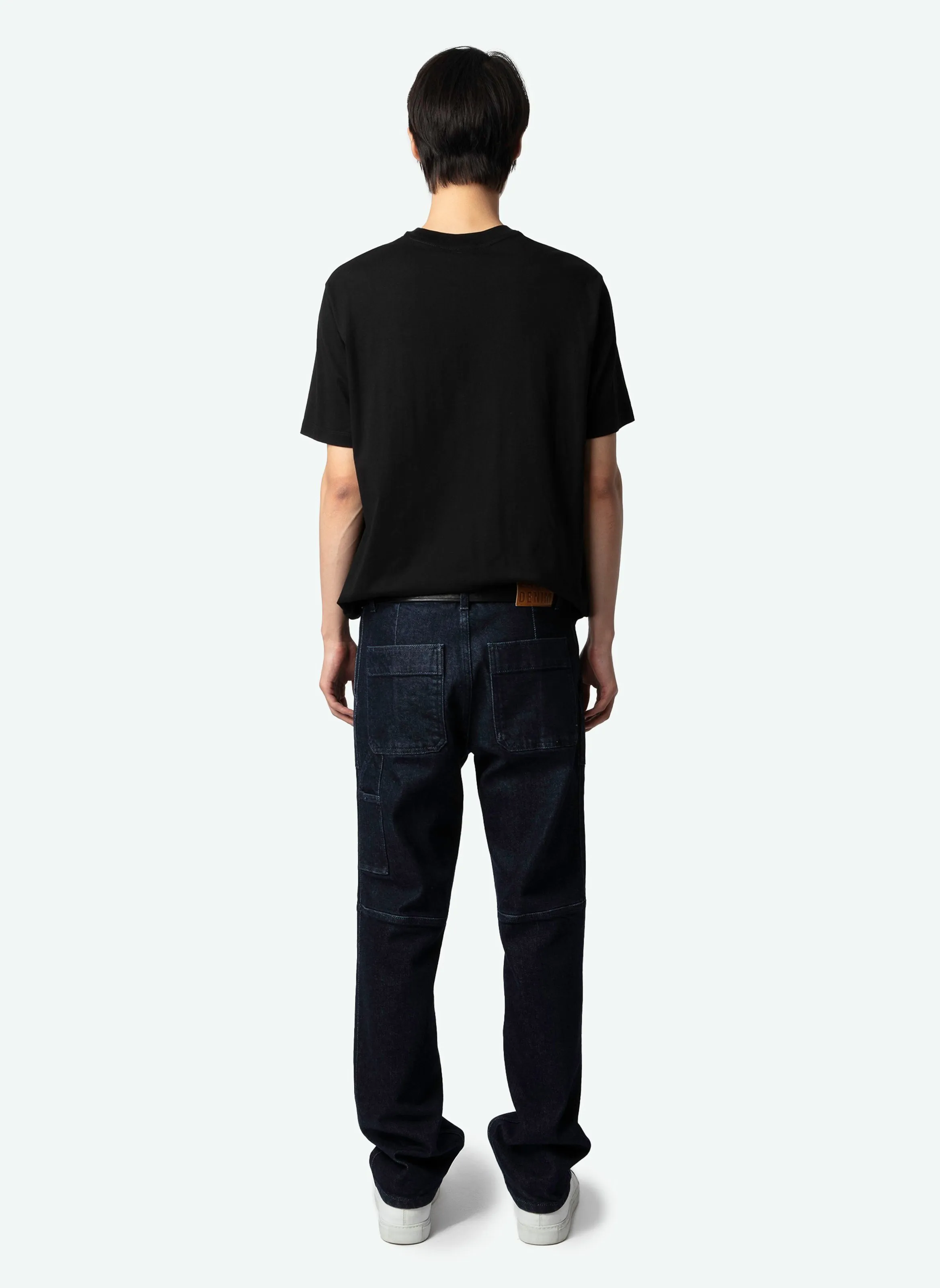 ZADIG&VOLTAIRE TED - Camiseta recta de algodón orgánico estampado con cuello redondo en negro