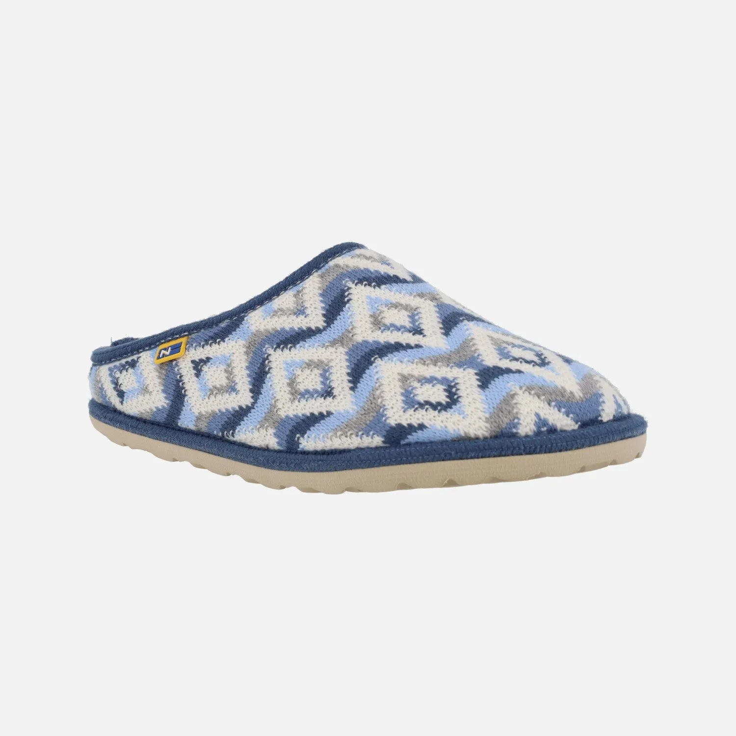 Zapatillas de casa descalzas para mujer en lana Nepal Azul