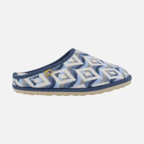 Zapatillas de casa descalzas para mujer en lana Nepal Azul