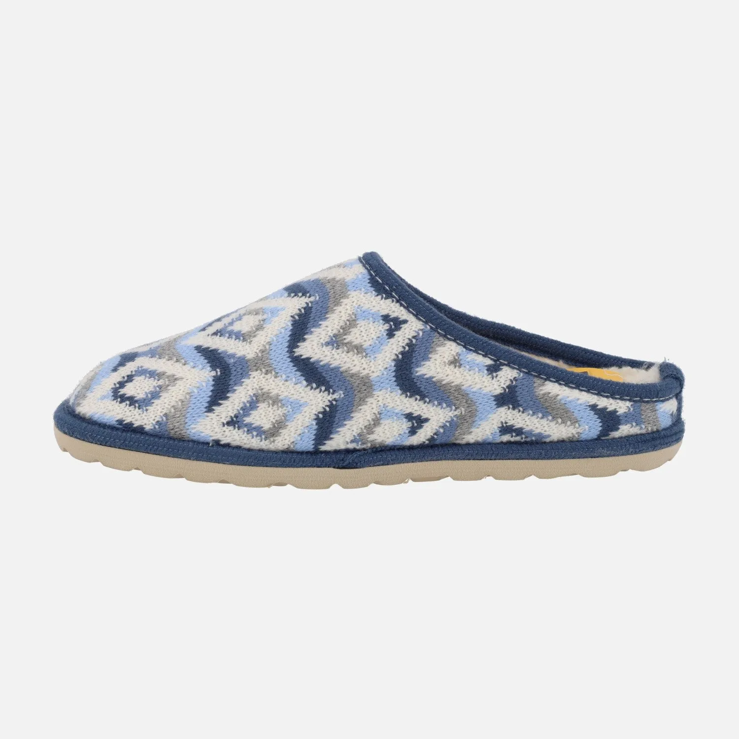 Zapatillas de casa descalzas para mujer en lana Nepal Azul