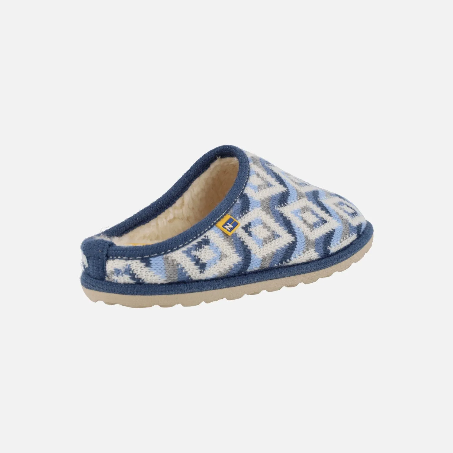 Zapatillas de casa descalzas para mujer en lana Nepal Azul