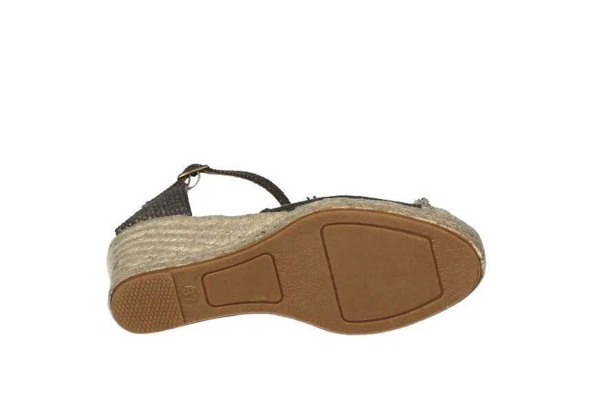 Zapato Descubierto Lino Taupe/kaki Pala Cejada