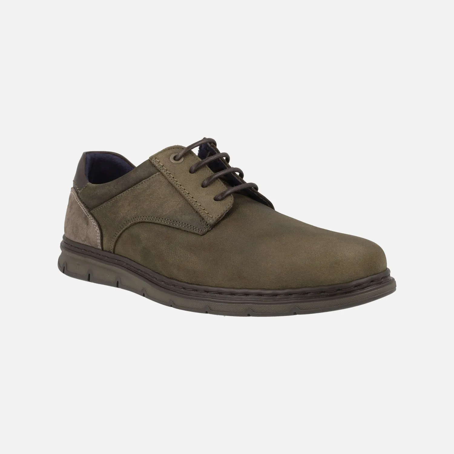 Zapatos casual con cordones para hombre en combinado multimaterial